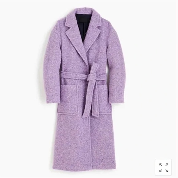 J.Crew Collection Italian Herringbone Wrap Coat in Dusty Violet - Picture 2 of 12